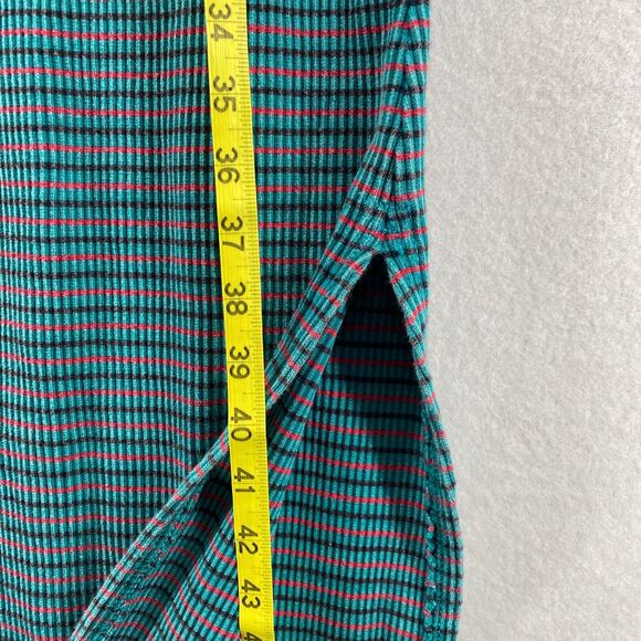 FREE PEOPLE Dress L Terra Ribbed Jersey Halter Striped Cutout Maxi Blue - Picture 14 of 16